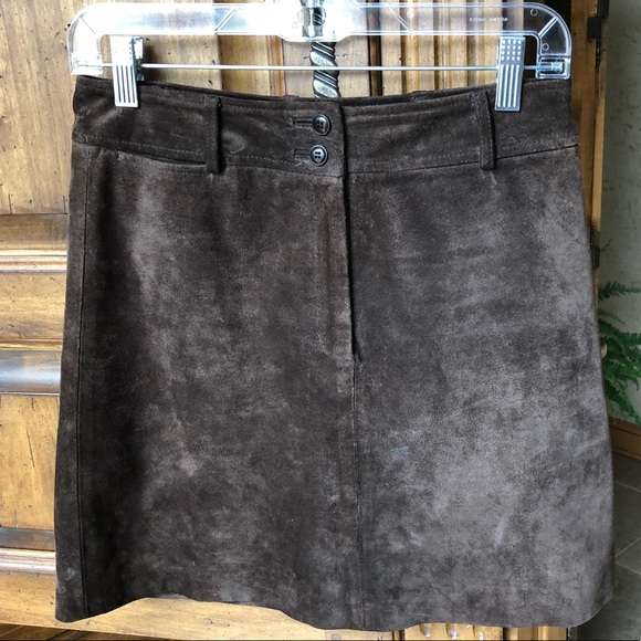 Ann Taylor Dresses & Skirts - Ann Taylor suede leather mini skirt vintage